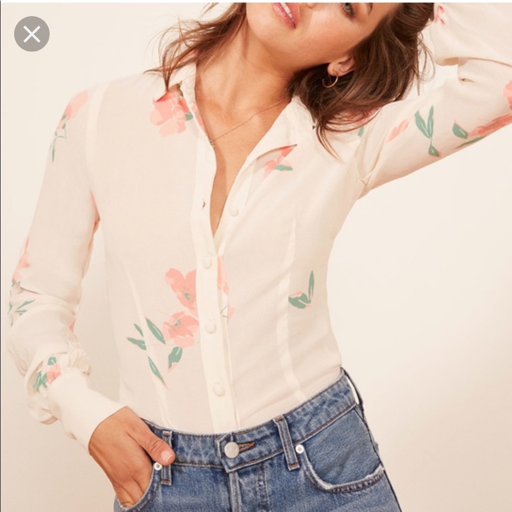 Reformation Melany Top in Small rose